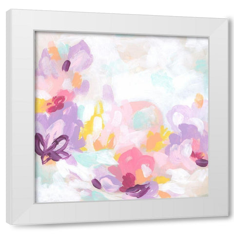 Petal Swirl II White Modern Wood Framed Art Print by Vess, June Erica