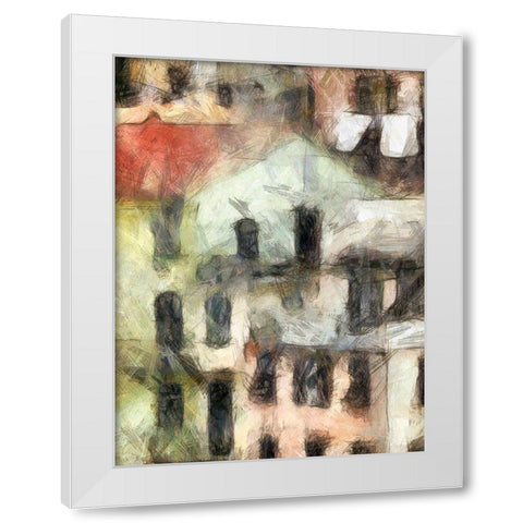 Stacked Houses II White Modern Wood Framed Art Print by Saunders, Alonzo