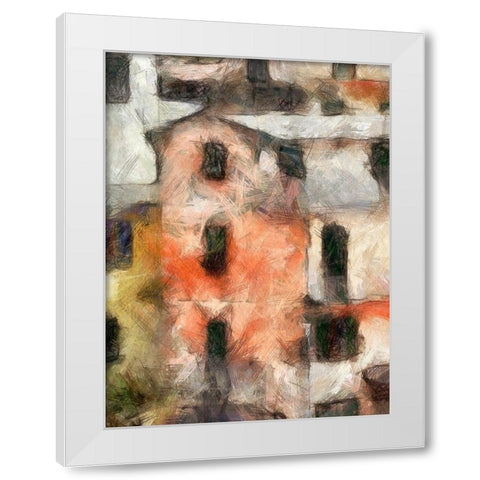 Stacked Houses IV White Modern Wood Framed Art Print by Saunders, Alonzo