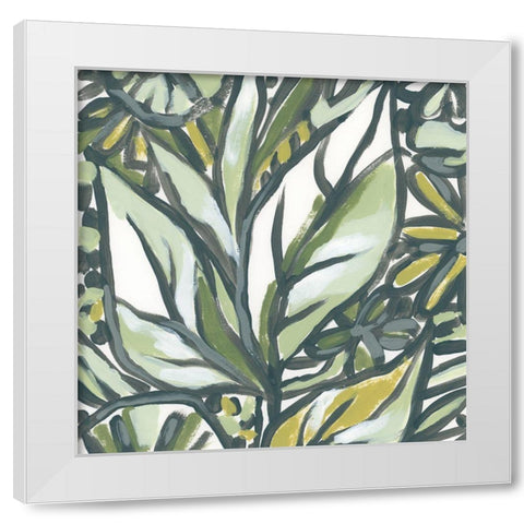 Fauvist Tropical III White Modern Wood Framed Art Print by Vess, June Erica