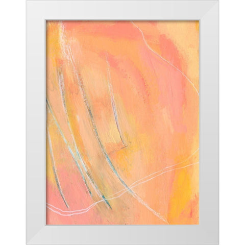 Peach Bliss I White Modern Wood Framed Art Print by Moore, Regina