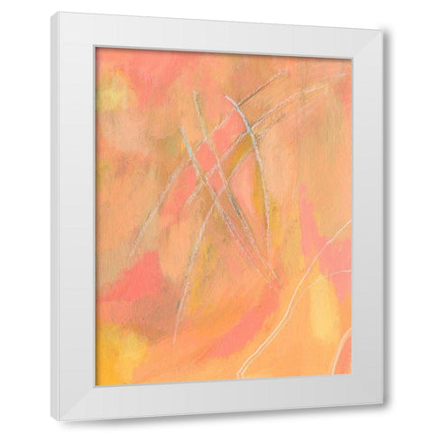 Peach Bliss IV White Modern Wood Framed Art Print by Moore, Regina