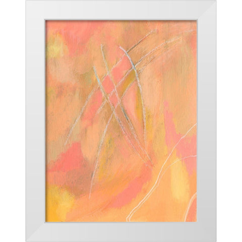 Peach Bliss IV White Modern Wood Framed Art Print by Moore, Regina
