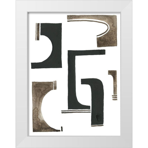 Midway I White Modern Wood Framed Art Print by Moore, Regina