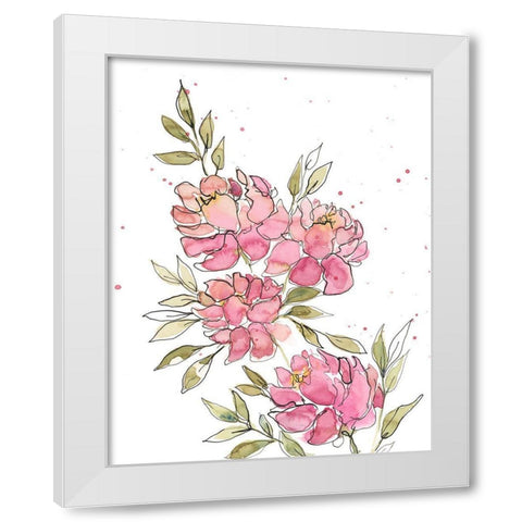 Watercolor Blooms I White Modern Wood Framed Art Print by Moore, Regina