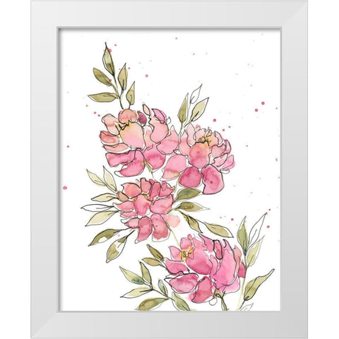 Watercolor Blooms I White Modern Wood Framed Art Print by Moore, Regina