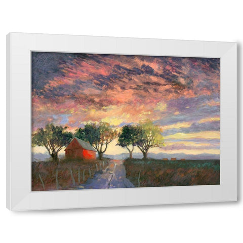 Fire in the Sky White Modern Wood Framed Art Print by Sweetwater