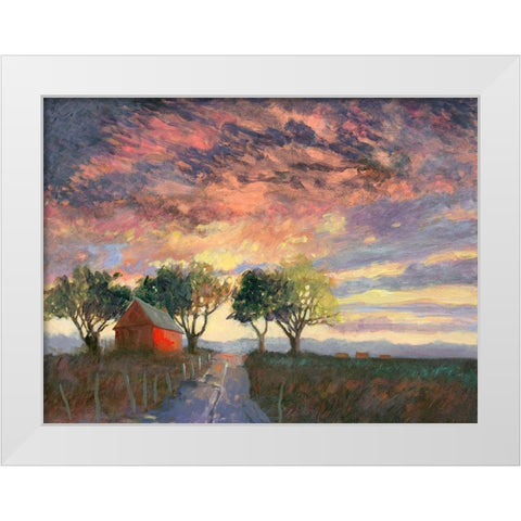 Fire in the Sky White Modern Wood Framed Art Print by Sweetwater