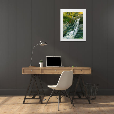 Kent Falls White Modern Wood Framed Art Print by Sweetwater
