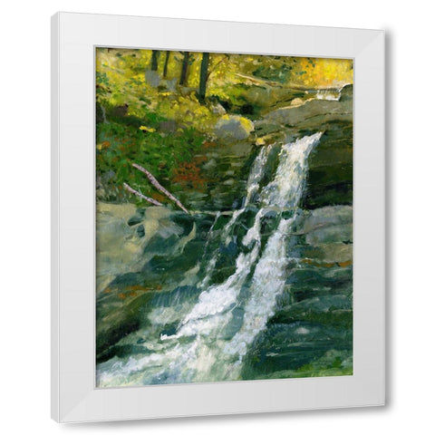 Kent Falls White Modern Wood Framed Art Print by Sweetwater