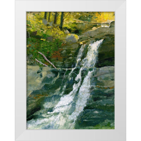 Kent Falls White Modern Wood Framed Art Print by Sweetwater