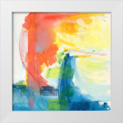 Crimson Sunset I White Modern Wood Framed Art Print by Combs, Joyce