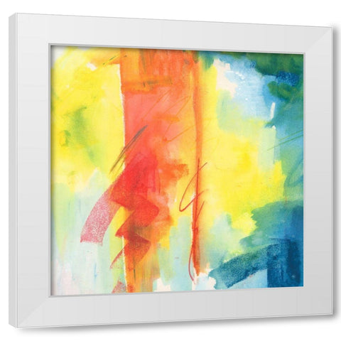 Crimson Sunset II White Modern Wood Framed Art Print by Combs, Joyce