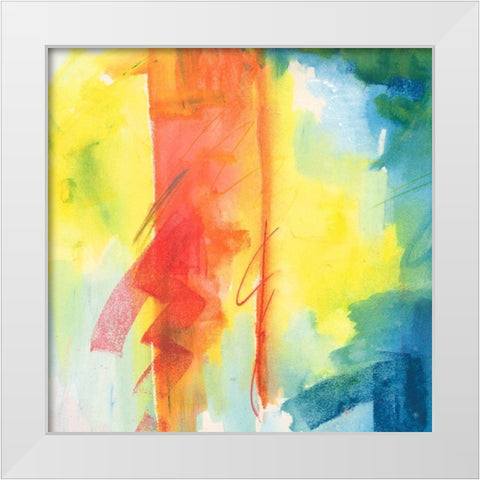 Crimson Sunset II White Modern Wood Framed Art Print by Combs, Joyce