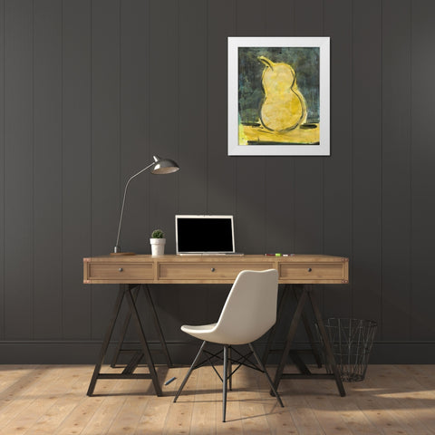 Urban Pear I White Modern Wood Framed Art Print by Combs, Joyce