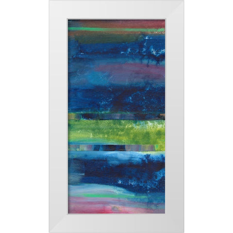 Blue Contentment I White Modern Wood Framed Art Print by Combs, Joyce