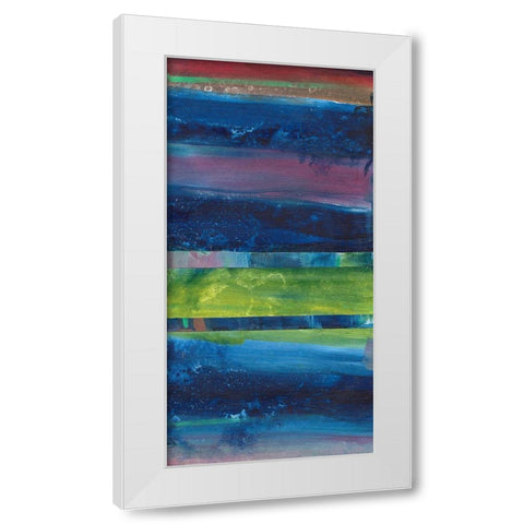 Blue Contentment II White Modern Wood Framed Art Print by Combs, Joyce