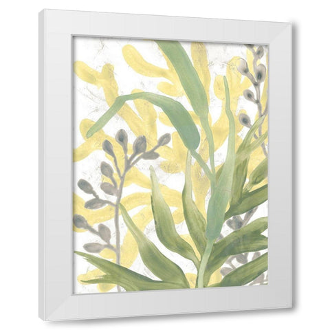 Sea Grass Fresco I White Modern Wood Framed Art Print by Vess, June Erica