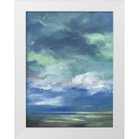 Island Morning White Modern Wood Framed Art Print by Finch, Sheila