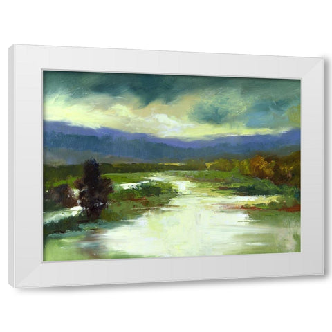 Mountain Meadow White Modern Wood Framed Art Print by Finch, Sheila