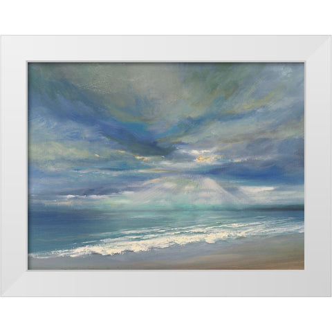 God Rays White Modern Wood Framed Art Print by Finch, Sheila
