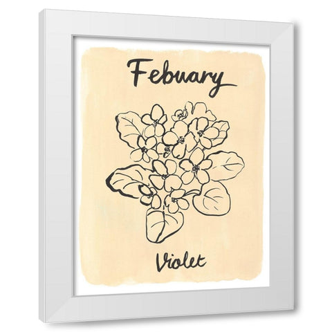 Birth Month II White Modern Wood Framed Art Print by Warren, Annie