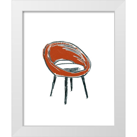 Take a Seat V White Modern Wood Framed Art Print by Vess, June Erica