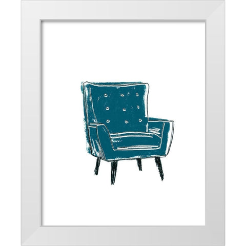 Take a Seat VII White Modern Wood Framed Art Print by Vess, June Erica