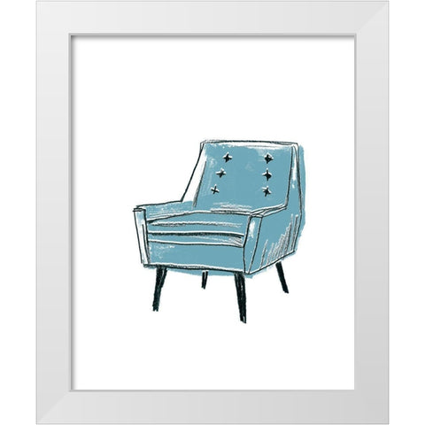 Take a Seat X White Modern Wood Framed Art Print by Vess, June Erica