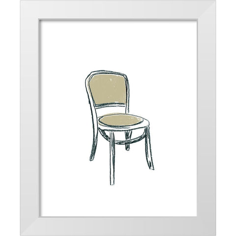 Take a Seat XI White Modern Wood Framed Art Print by Vess, June Erica