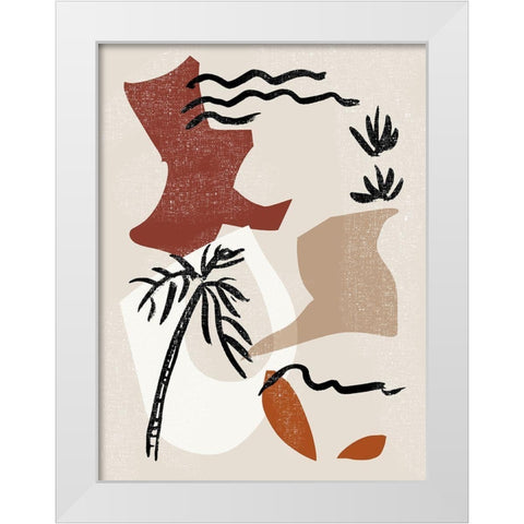 Soft Palms II White Modern Wood Framed Art Print by Wang, Melissa