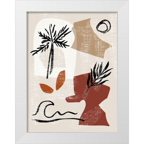 Soft Palms III White Modern Wood Framed Art Print by Wang, Melissa