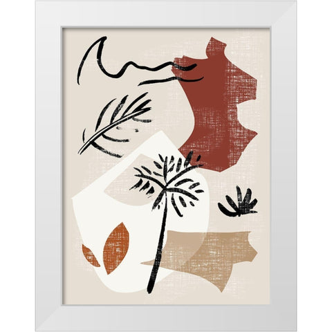 Soft Palms V White Modern Wood Framed Art Print by Wang, Melissa