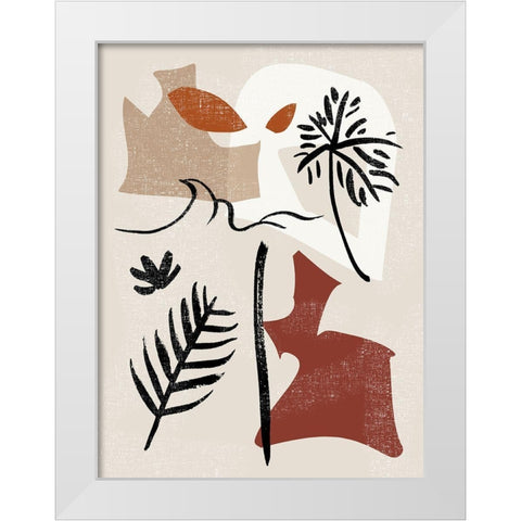 Soft Palms VI White Modern Wood Framed Art Print by Wang, Melissa