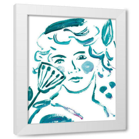 Budding Flower I White Modern Wood Framed Art Print by Wang, Melissa