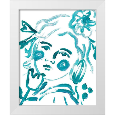 Budding Flower IV White Modern Wood Framed Art Print by Wang, Melissa