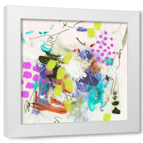 Override III White Modern Wood Framed Art Print by Wang, Melissa