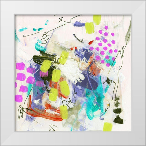 Override III White Modern Wood Framed Art Print by Wang, Melissa