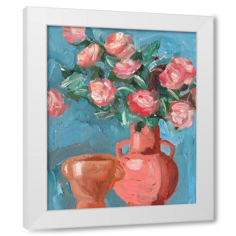 Rosa Blooms I White Modern Wood Framed Art Print by Wang, Melissa