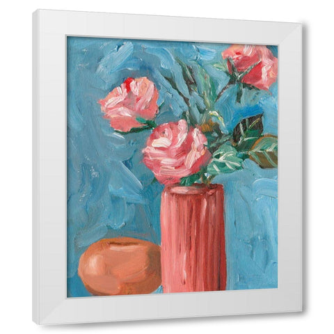 Rosa Blooms II White Modern Wood Framed Art Print by Wang, Melissa