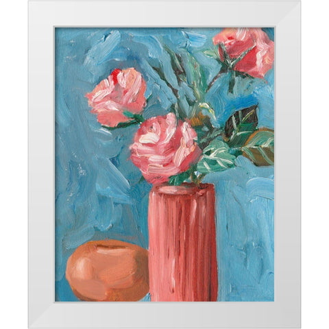 Rosa Blooms II White Modern Wood Framed Art Print by Wang, Melissa