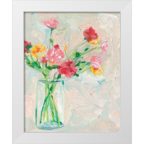 Painterly Soft Bouquet I White Modern Wood Framed Art Print by Wang, Melissa