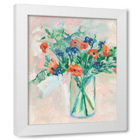 Painterly Soft Bouquet II White Modern Wood Framed Art Print by Wang, Melissa