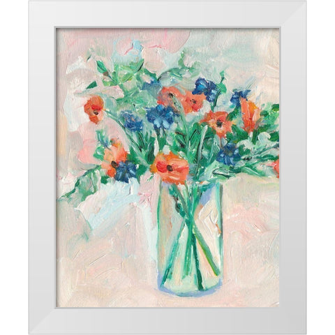 Painterly Soft Bouquet II White Modern Wood Framed Art Print by Wang, Melissa