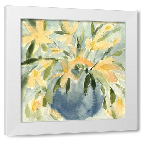 Basic Blooms I White Modern Wood Framed Art Print by Caroline, Emma
