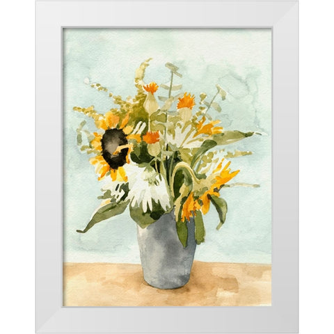Birthday Bouquet I White Modern Wood Framed Art Print by Caroline, Emma