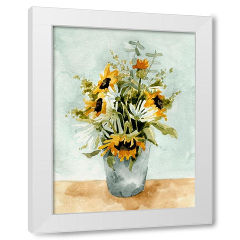 Birthday Bouquet II White Modern Wood Framed Art Print by Caroline, Emma