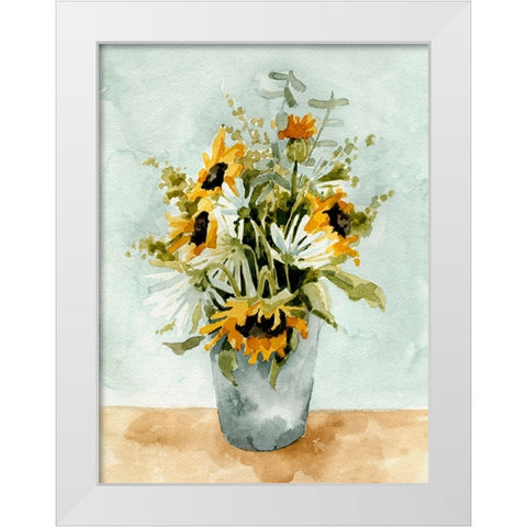 Birthday Bouquet II White Modern Wood Framed Art Print by Caroline, Emma