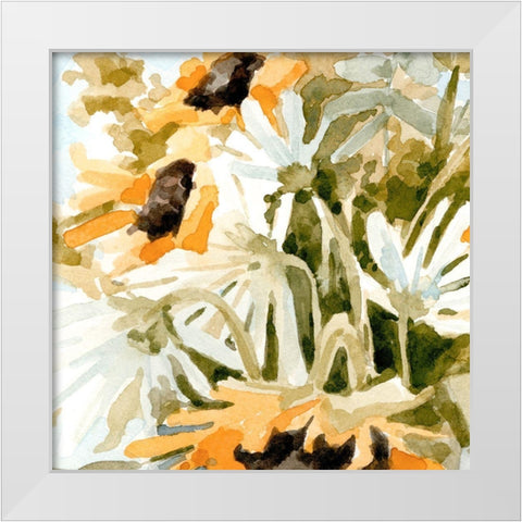 Bouquet Jumble I White Modern Wood Framed Art Print by Caroline, Emma