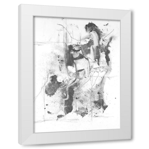 Graphite Abstract I White Modern Wood Framed Art Print by Willett, Michael